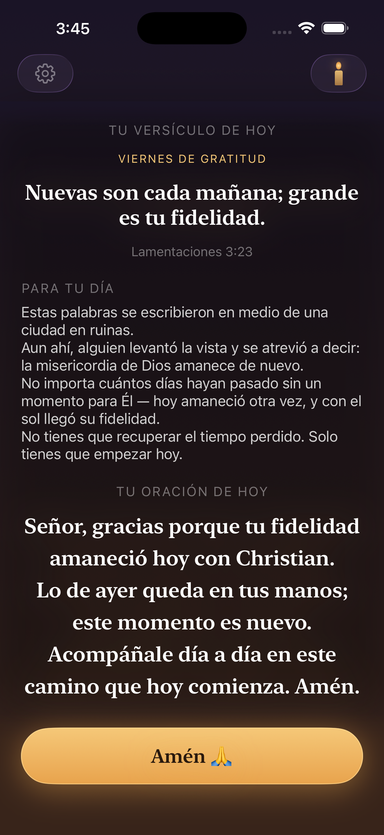 Pantalla del día: versículo, reflexión y oración